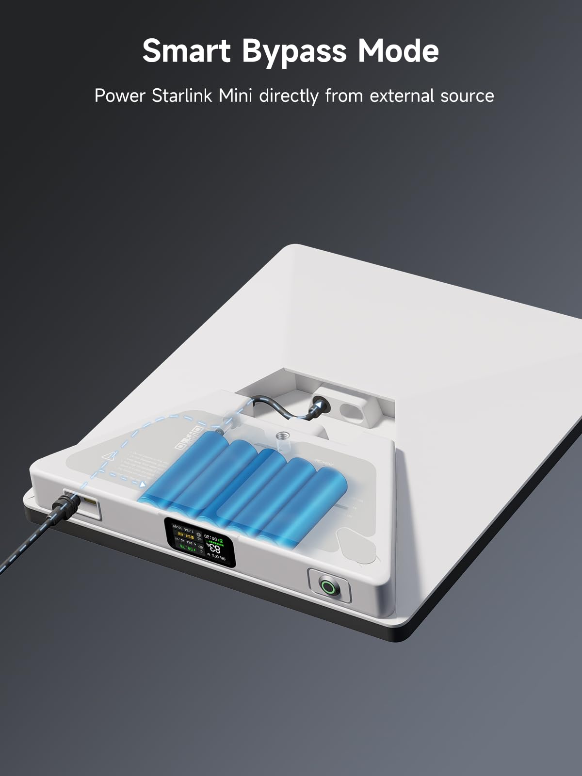 Starlink Mini Battery Pack LinkPower 2, batteria esterna da 99 Wh per Starlink Mini, durata di 5 ore, supporta bypass, ingresso di ricarica DC/Magnetic DC/USB-C, uscita di scarico USB-C