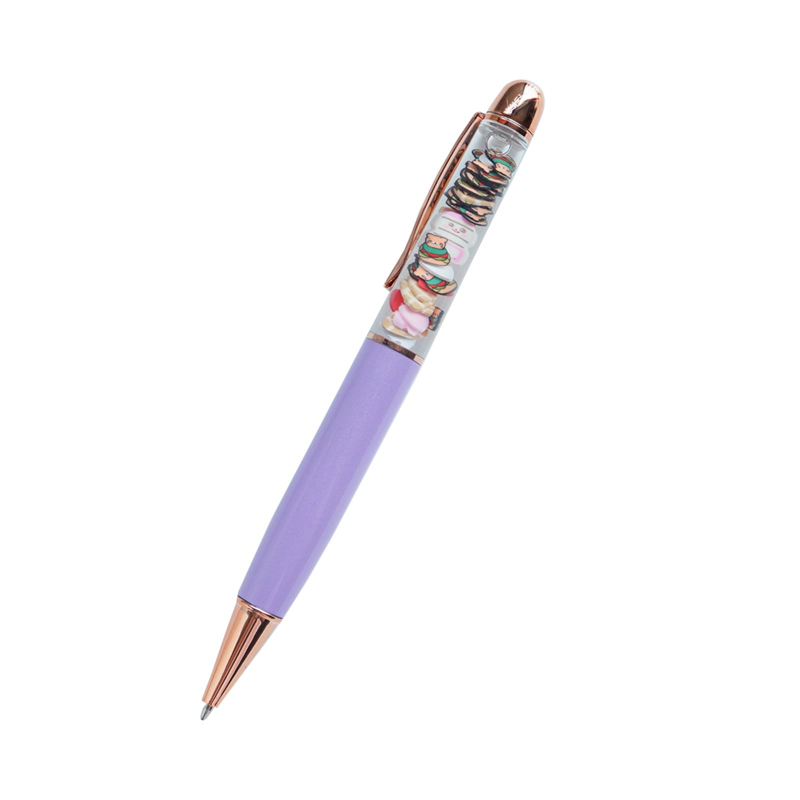 Sikyby Hamburger Bear Milk Waffle Heart Funny Pens Cute Floater Floating Liquid Writing Journaling Office Pen Unique Gift For Women Men — image 1