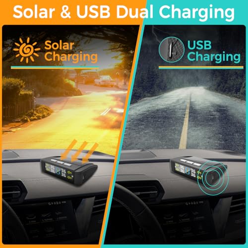 Vaoyao T11 Tire Pressure Monitoring System - Tpms Solar Charge Tire Pressure Monitor System thumb #3