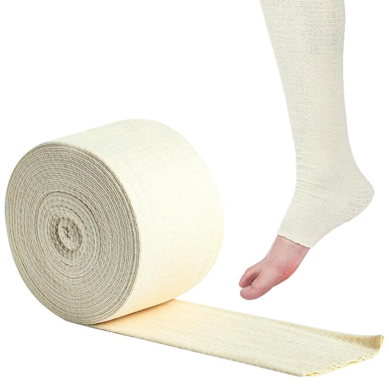 Bandage tubulaire élastique Bandage de Pansement en Filet réutilisable Coton Tubulaire Rouleau de bandage, Lavable, Respirant (6.75cm×5m/2.66in×5.47yds)