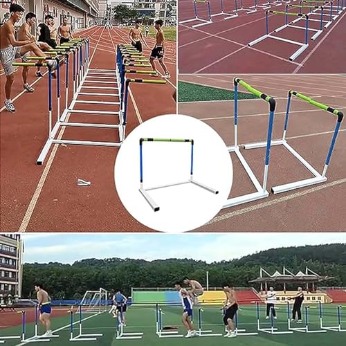 Płotki treningowe zwinności – regulowana wysokość od 30 do 106 cm, trwały, zdejmowany zestaw przeszkód do lekkoatletyki, odpowiedni dla dzieci i sportowców