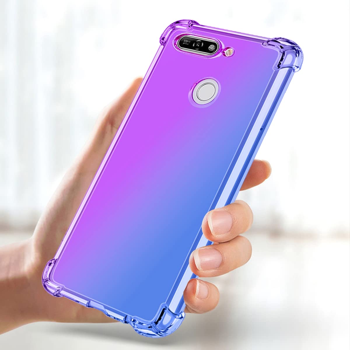 COVER CUSTODIA + PELLICOLA VETRO TEMPERATO PER HUAWEI Y6 2018