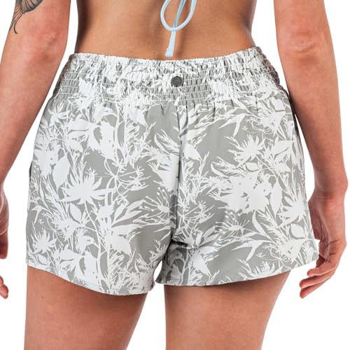 Women's Smocked Waist Swim Coverup Short (Matcha Floral)4