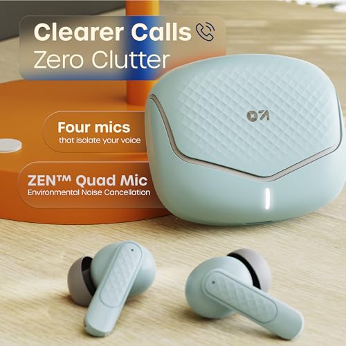 Image of GOBOULT Z40 V2.0 with 70H Playtime, Quad Mic ENC, 45ms Low Latency, 13mm Bass, Legacy Continues, IPX5, Bluetooth 5.4, TWS Truly Wireless in Ear Earbuds (Arctic Blue)