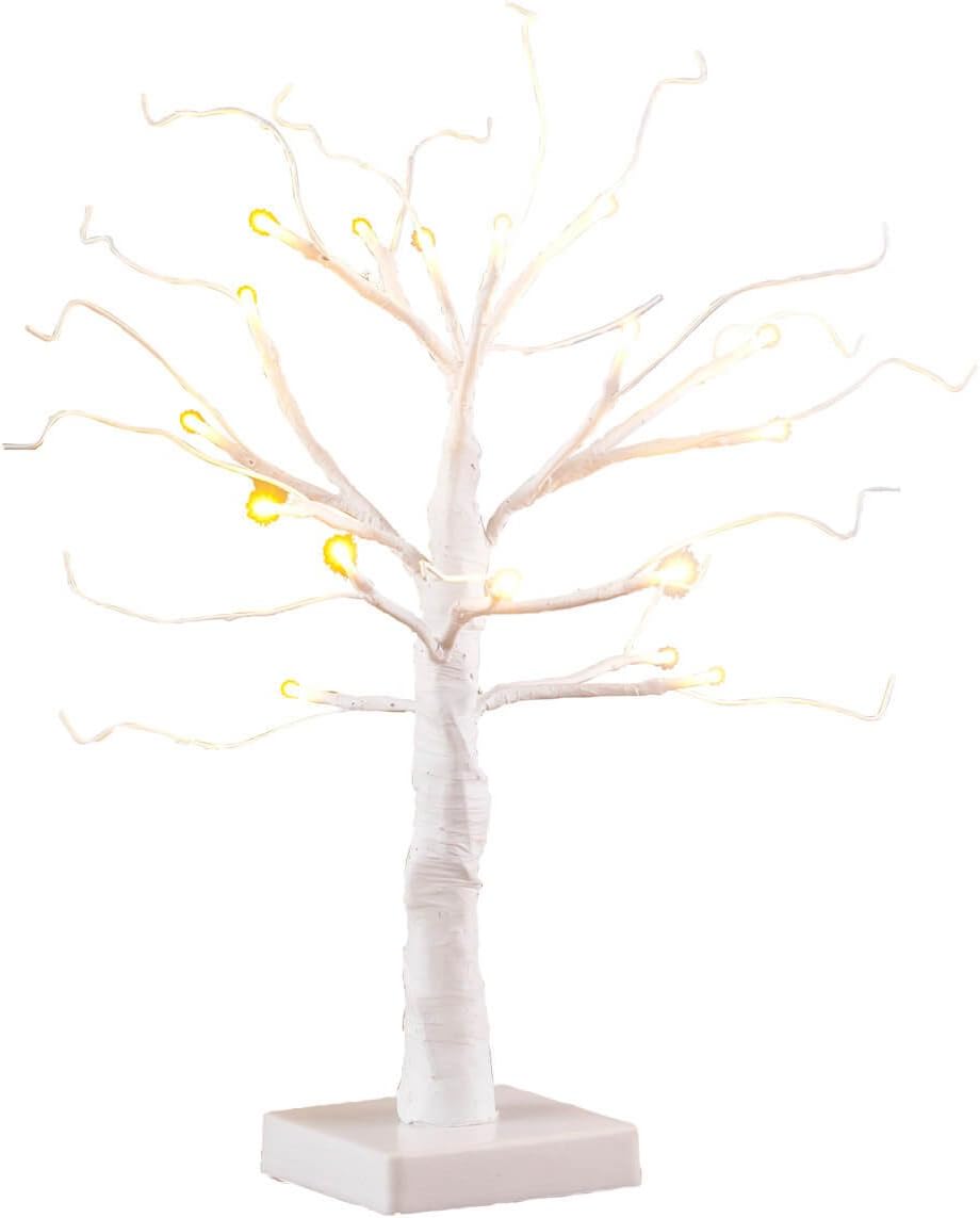 Fox Valley Traders 18” All Seasons Artificial Tree, Pre-Lit White Wire