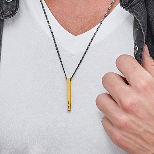 Custom Sterling Silver Men Name Necklace - Up to 6 Inscriptions - Stainless Steel, Gold or Gold Vermeil Plated - Meaningful Father's Day Gift for Him, Husband4