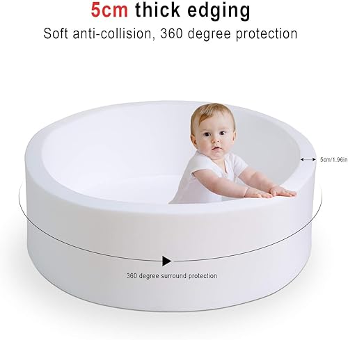Miniatura 7 de ENMOGO Piscina de bolas de espuma para niños pequeños, piscina de bolas suaves, regalo ideal para niños, piscinas infantiles, color blanco
