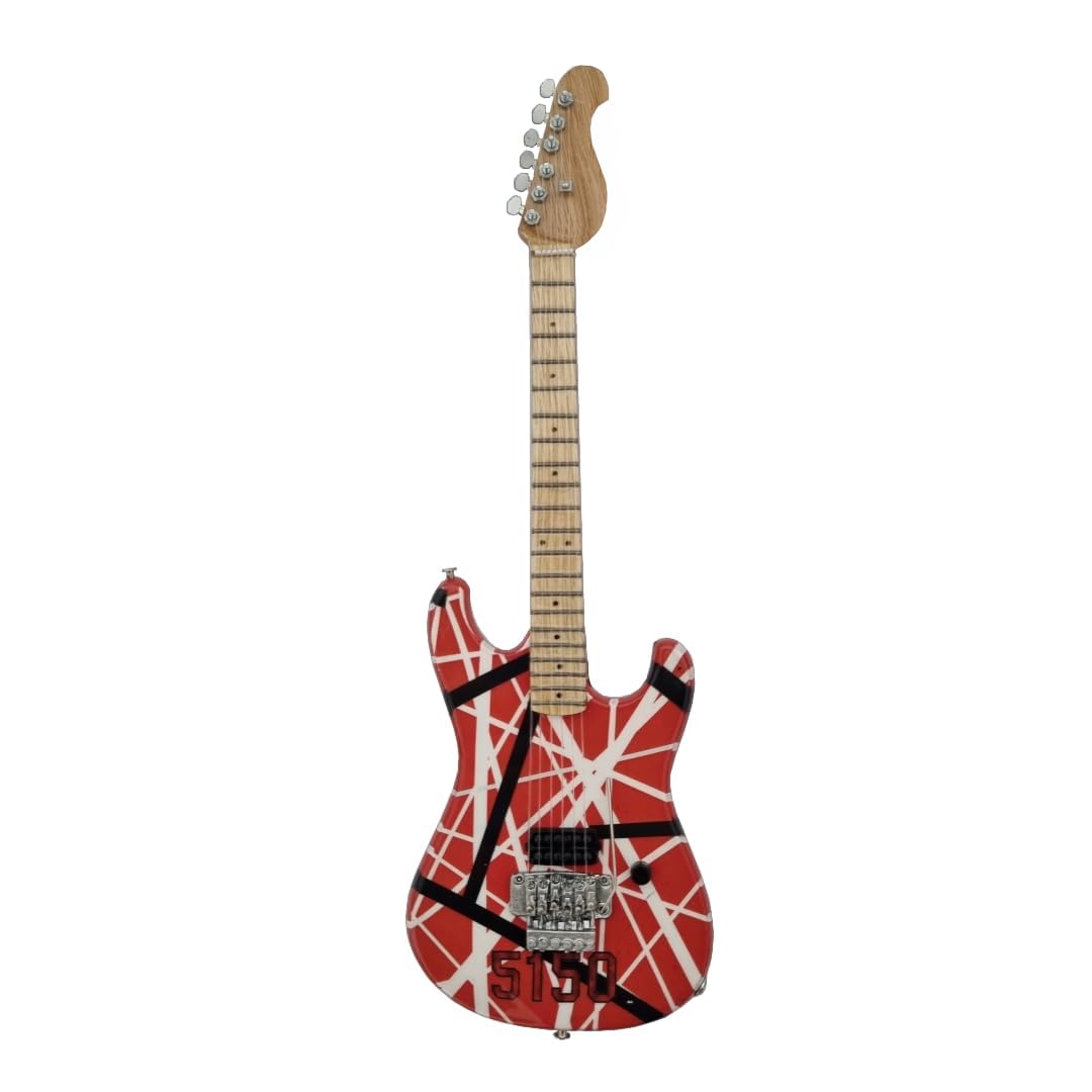 Eddie Van Halen (Van Halen) - Réplique de guitare miniature - Cadeaux de musique - Ornement fait à la main