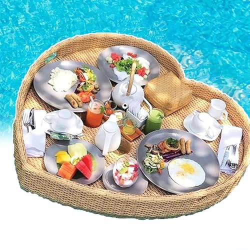 Herzförmiges Pooltablett, Schwimmendes Tablett, Manuelles Weben +...