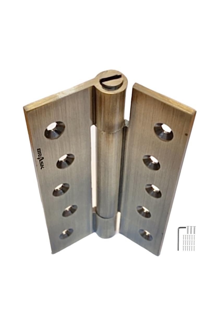 BRASK Brass Spring Hinges/Door Closer Hinge - Single Action 5" (Antique Brass Finish)