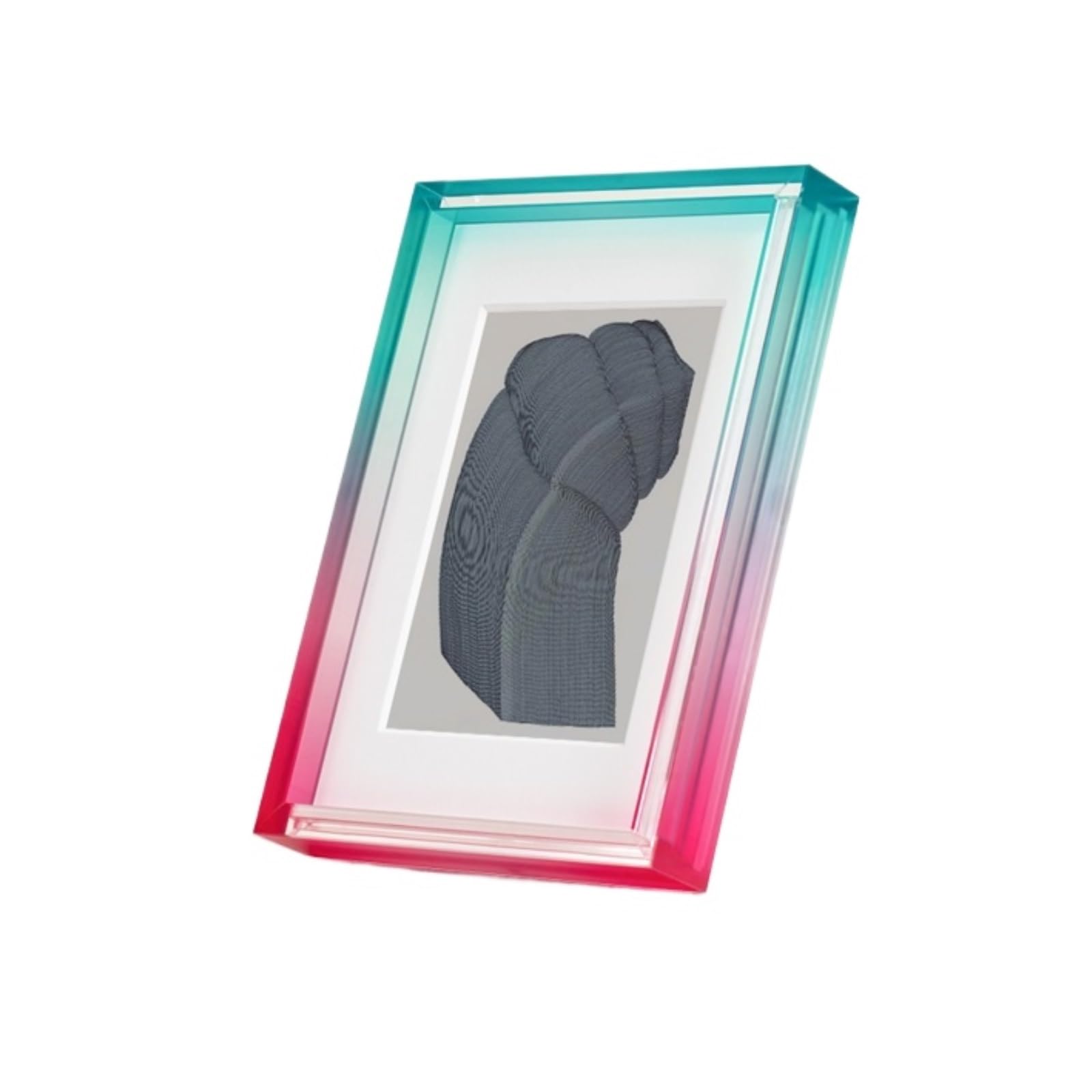 Photo Picture Display Frame 2 Pieces Gradient Acrylic Photo Frame Photography Picture Display Stand Living Room Decoration(Red-green,8inch)