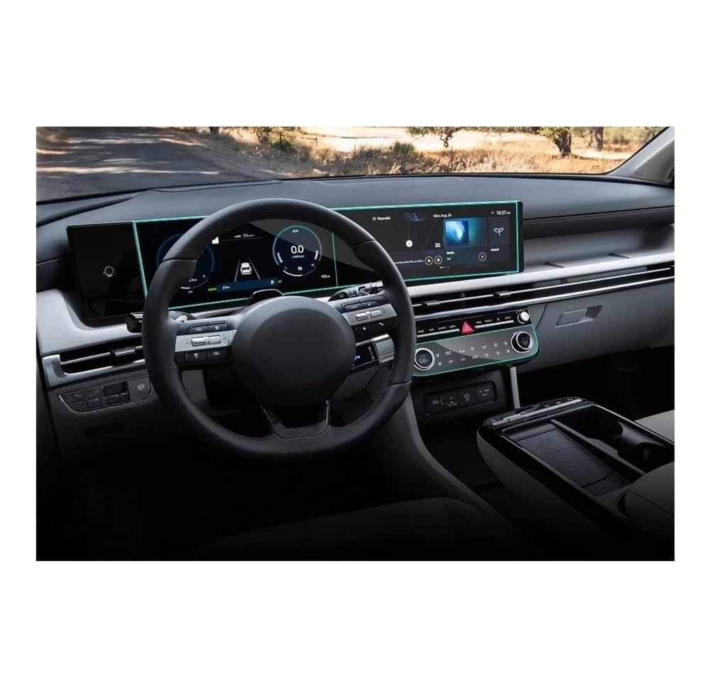 Set di pellicole protettive per Schermo Auto per Hyundai Tucson 2024-2025 Pellicola Protettiva in Vetro temperato per Auto navigatore GPS cruscotto Pannello climatizzatore