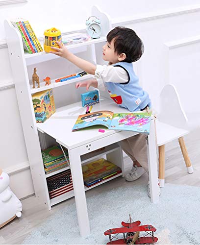 Kids Folding Table, Wood Wall Mounted Wood Desk, Folding On The Wall To Become A Sketchpad, Folding Wall Table, Wall Desks For Small Spaces (Color : White, Size : L) #TOP2