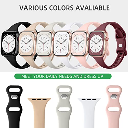 Lerobo Slim Bands Compatible With Apple Watch Band 40Mm 38Mm 44Mm 45Mm 42Mm 41Mm 49Mm Se Ultra Iwatch Bands Series 8 7 6 5 4 3 2 1 For Women Men,Soft Narrow Sport Strap Thin Wristband For Apple Watch #TOP2