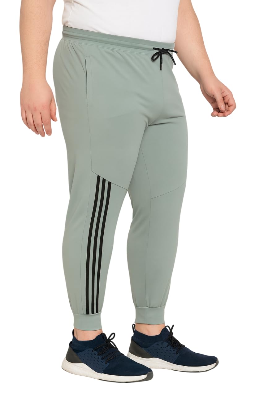 Ketch Men?s Lycra Track Pants Regular Fit Joggers with Side Stripe Elastic Waist for Sports and Casual Wear in neutral