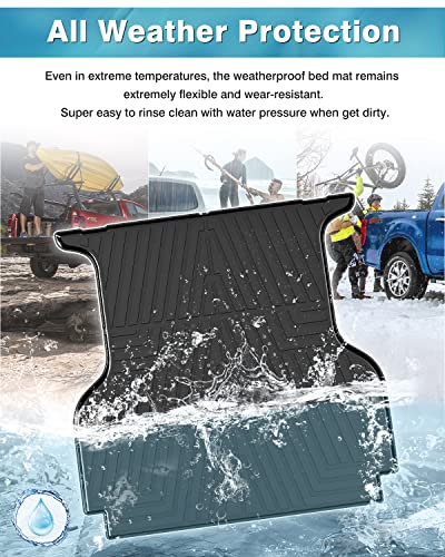 Mixsuper Truck Bed Mat Compatible With 2019-2023 Ford Ranger Supercrew 5Ft Bed, All Weather Truck Rugged Bed Liner Tpe Durable Odorless Black #TOP4