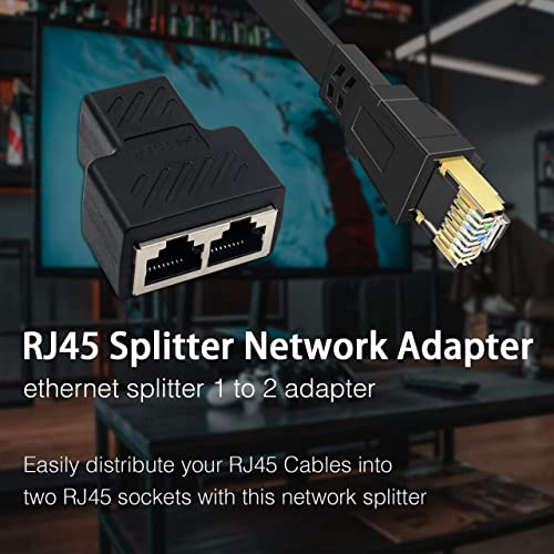 Image of Tobo RJ45 Splitter, Ethernet Splitter, RJ45 Splitter Adapter LAN Network Internet Splitter 1 to 2, Ethernet Cable &LAN Internet Splitter for Cat5 Cat5e Cat6 Cat 7 (Pack of 10)