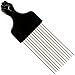 SSK Long Square Afro Pick with Black Fist - Metal African American Hair Comb