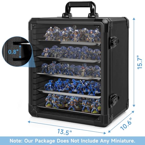 Image of Miniatures Storage Case Miniatures Transport Case Aluminum Alloy Frame with Lock (Large Size)