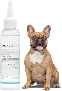 PetOCera CLEar Ear Cleaner for Dogs & Cats with 52% Hinoki Cypress Water, Cica & Heartleaf Extract, Soothes Itching, Removes Debris, Odor, Alcohol-Free, Fragrance-Free, Hypoallergenic, 4 fl oz