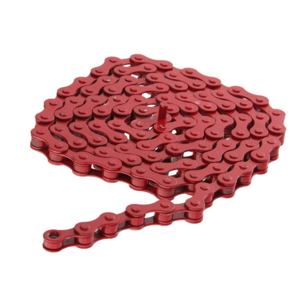 96 Links 1/2" x 1/8" Bike Chain Fixed Gear Track Single Speed Bicycle Chains Cycling Accessories Multicolors,Red
