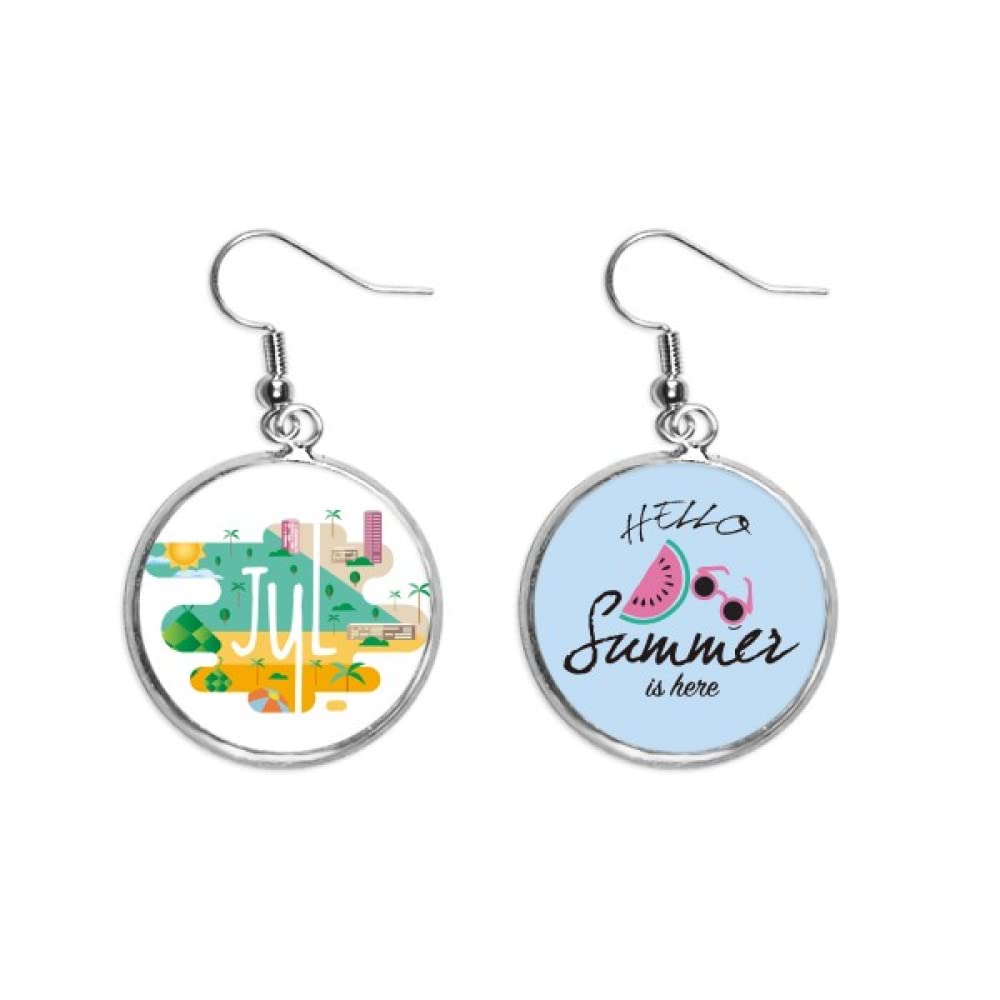 Pendientes de sandía y accesorios de moda estival con ilustración de julio 5