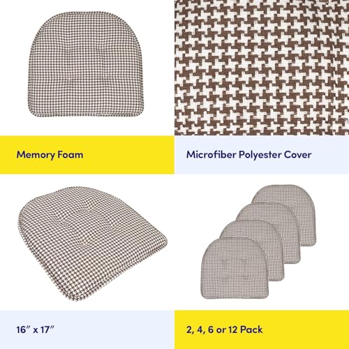 image for Sweet Home Collection Chair Cushion Memory Foam Pads Tufted Slip Non S