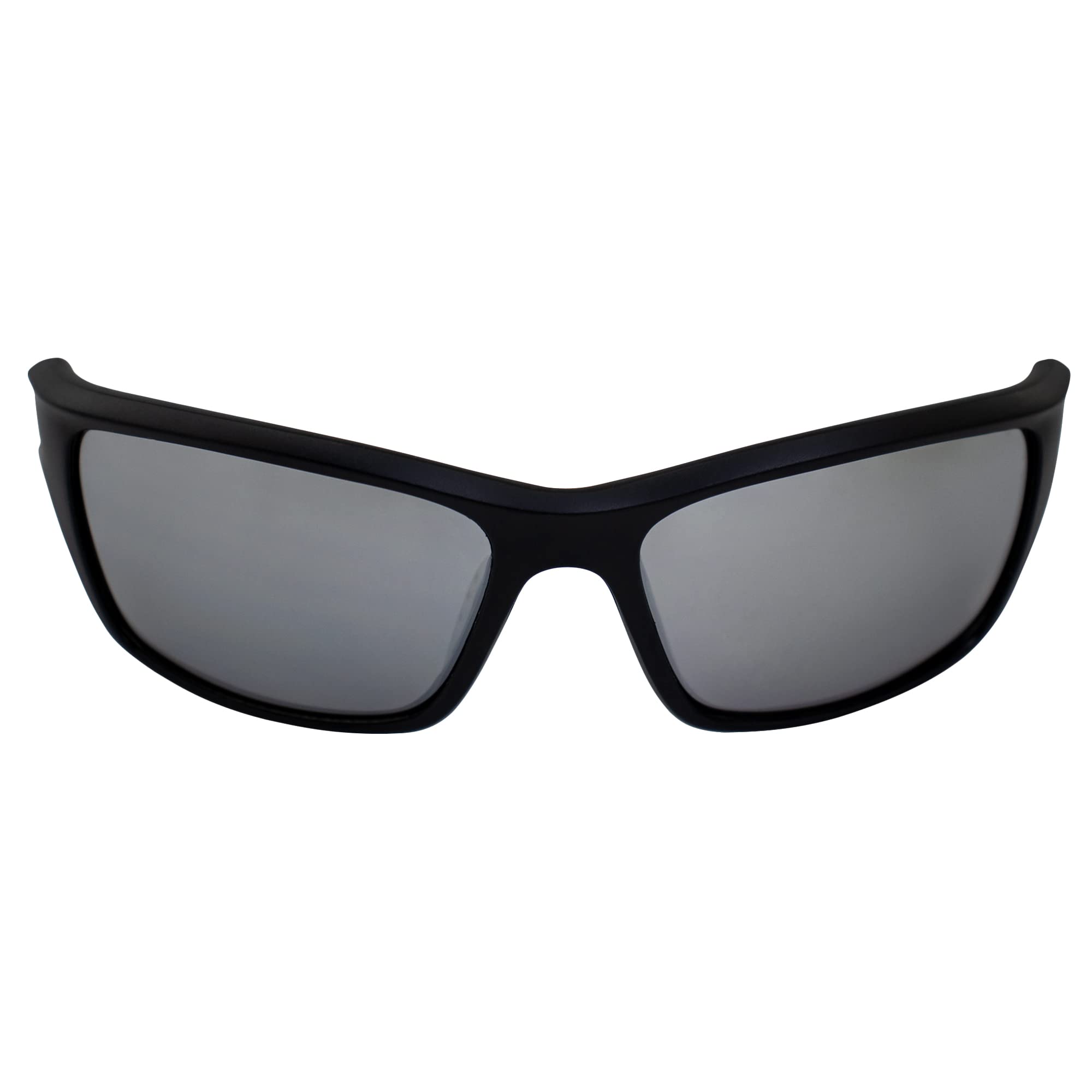 AlterImage Tussle Wraparound Sports & Motorcycle Retro Sunglasses for Men or Women Black Frame w/Coinjected Rubber Temples & Flash Mirror Lenses