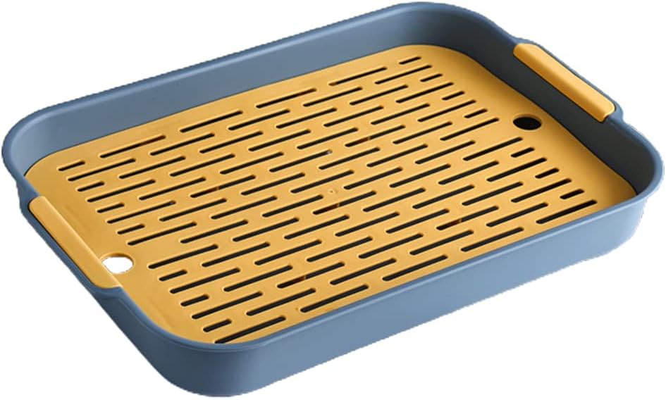 Fruit and Nut Tray,Double Layer Household Rectangular Cup Tray PP Mug Kitchen Cup Dish Durable Sink Tray Drying Storage Rack Fruit Platter