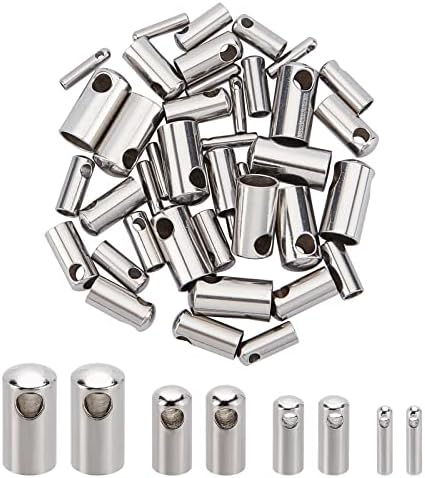Kumihimo Supplies 100pcs Stainless Steel Cord Ends Hole