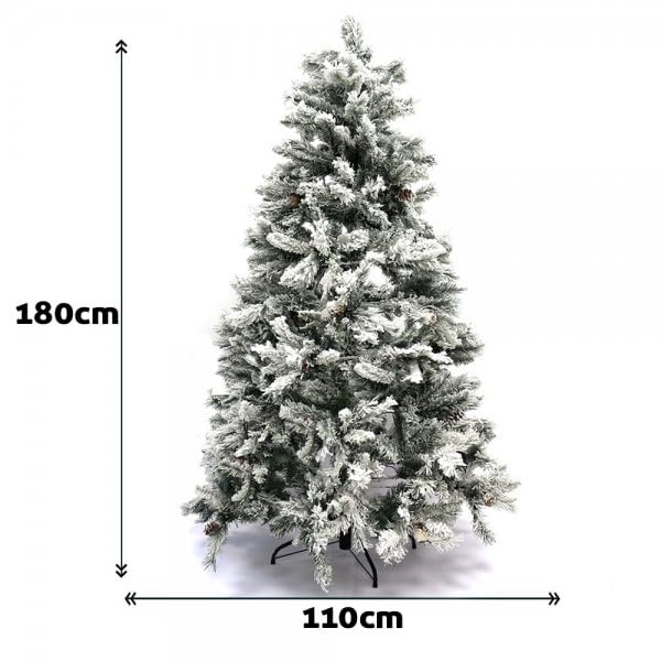 Árbol de Navidad nevado Blanco Decorado 180 cm