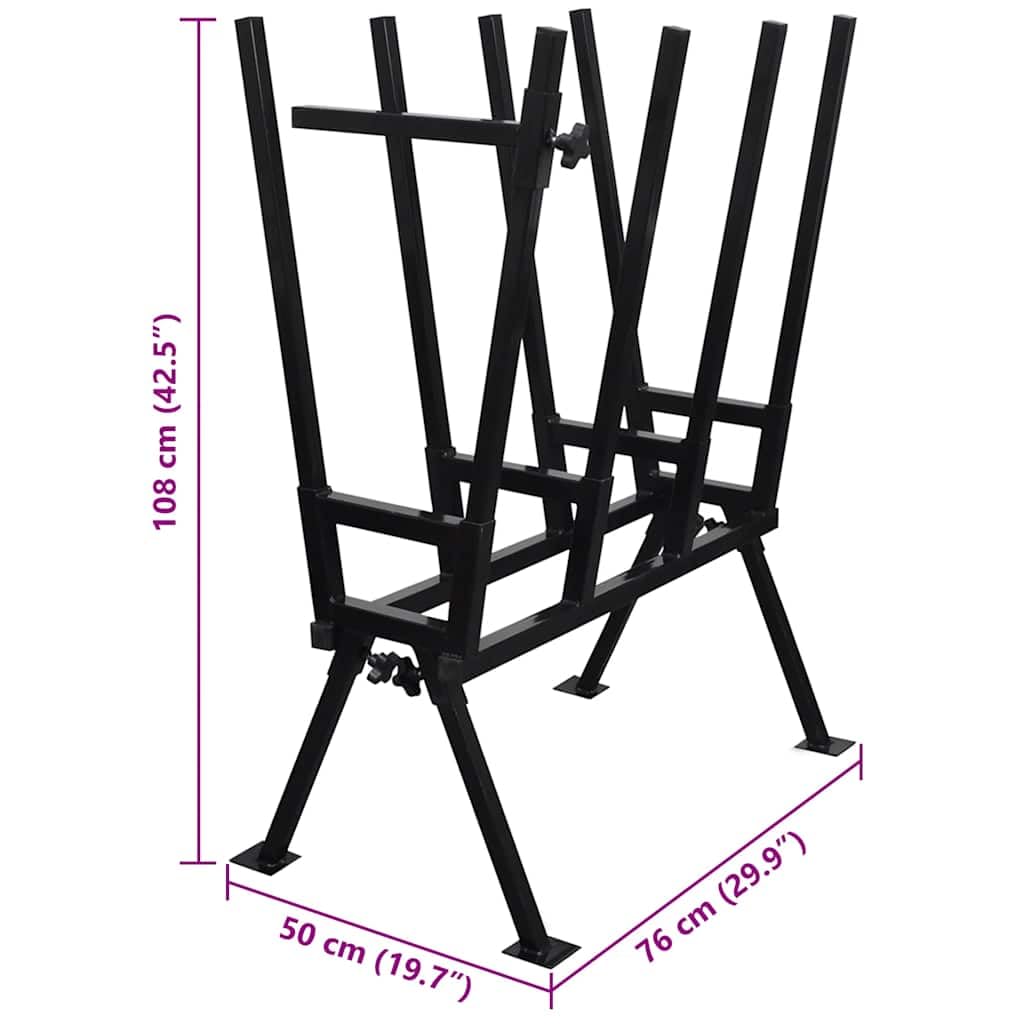 Caballete de acero recubierto de polvo negro, 76 x 50 x 103 cm, 400 kg, plegable con patas ajustables para sierras de madera, taller, garaje, obras