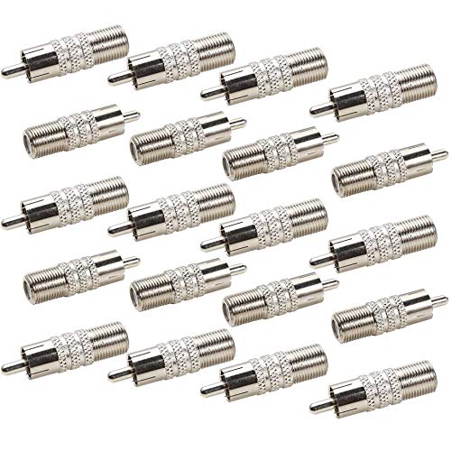 Adaptador Coaxial F-Hembra a RCA Macho Pack 20 miniatura 1