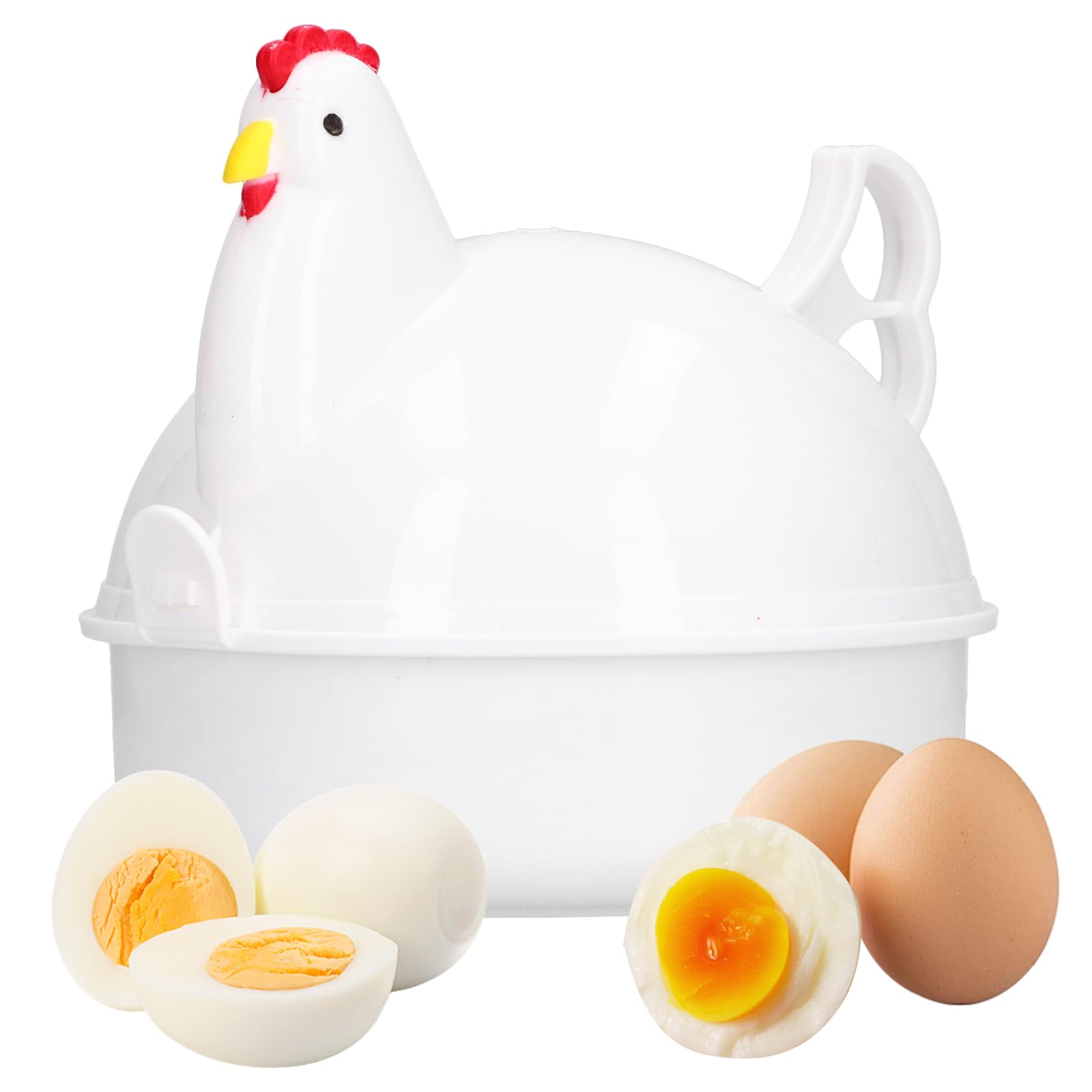 Cuoci Uova Per Microonde - 4 Uova A Forma Di Pollo, Cottura A Vapore Rapida - Foto 5