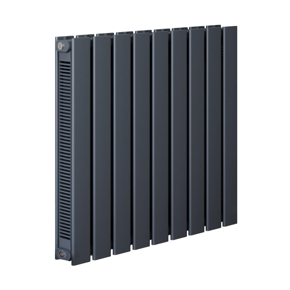 Milano Erin Anthracite Horizontal Double Flat Panel Convector Radiator - 600mm x 630mm