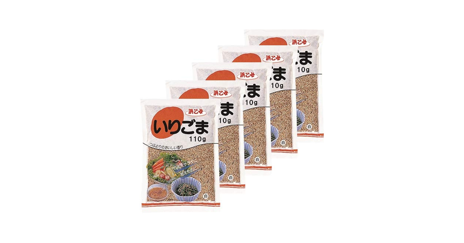 Amazon.co.jp: 浜乙女 白いりごま カラー 110g ×5個 : 食品