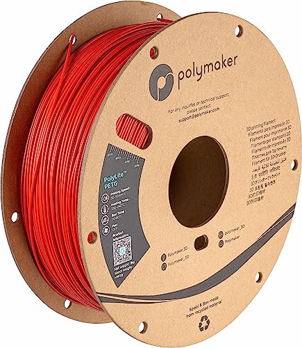 Image of Polymaker PETG Filament 1.75mm, 1kg Red - PolyLite PETG 3D Printer Filament, Print with Most 3D Printers