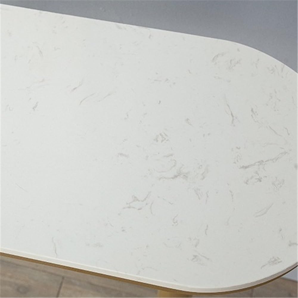 Tavolino Alto Tavolo da bar in marmo con struttura in metallo, tavolo da pranzo da cucina con piedini alti di lusso Home Light Tavolo Alto(Gold,100 * 40 * 105cm)