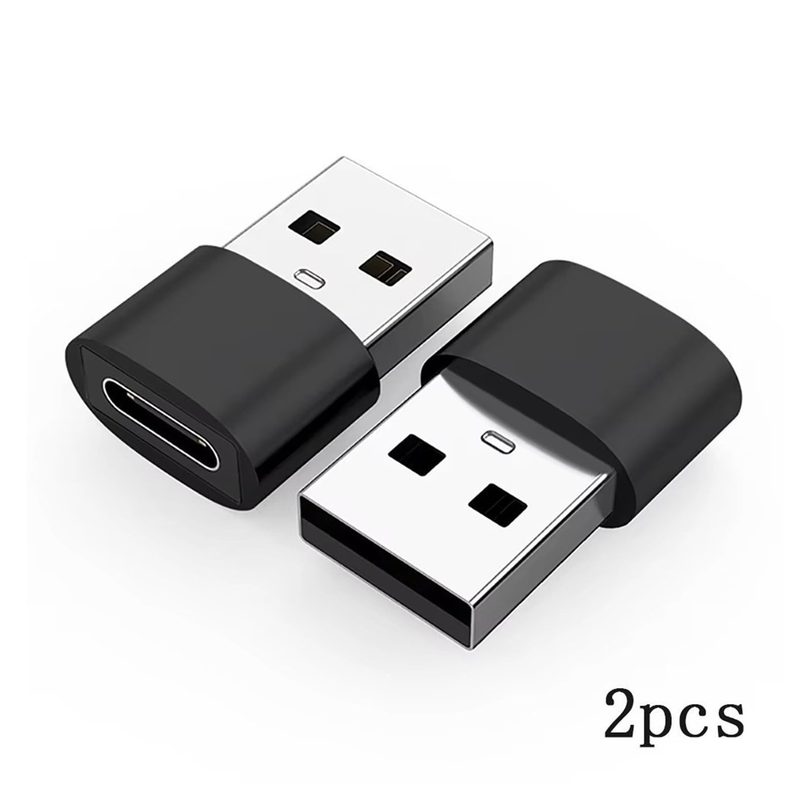 2 adattatori OTG da USB a tipo C, da USB-A maschio a USB-C femmina, per MacBook (argento e nero)