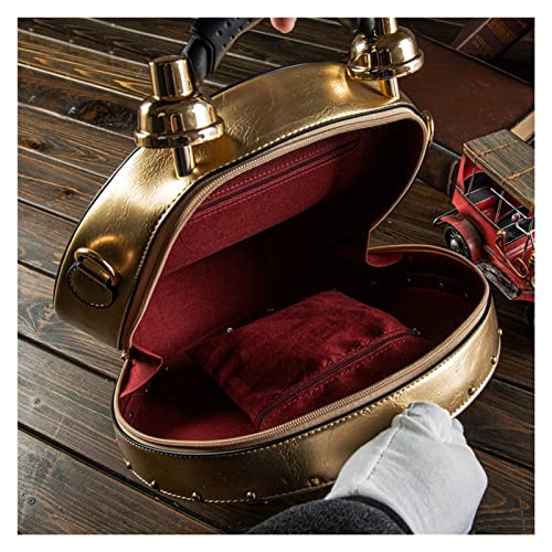 Clock Purse, Real Working Clock Handbags,PU Leather Retro Shoulder Bag For Women Vintage Shoulderbags Handbag For Girls (Color : Brown, Size : 12 * 5 * 14.5IN)3