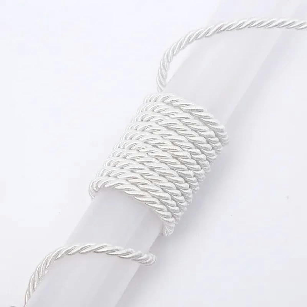Macrame Cord Twisted String 5mm 3-Ply Braided Polyester Cord Multicolor 5M 10M For DIY Craft Decor(White 5mm,10Meter)