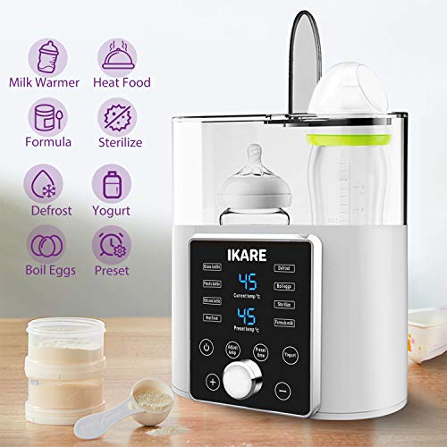 IKARE Baby Bottle Warmer for Breastmilk & Formula, Steam Steri-lizer 8 in 1 Baby Food Heater with Timer, Bottle Thermostat Warmer with LCD-Display, Fits Most Baby Bottles for Breast Milk and Formula - Thumbnail 4