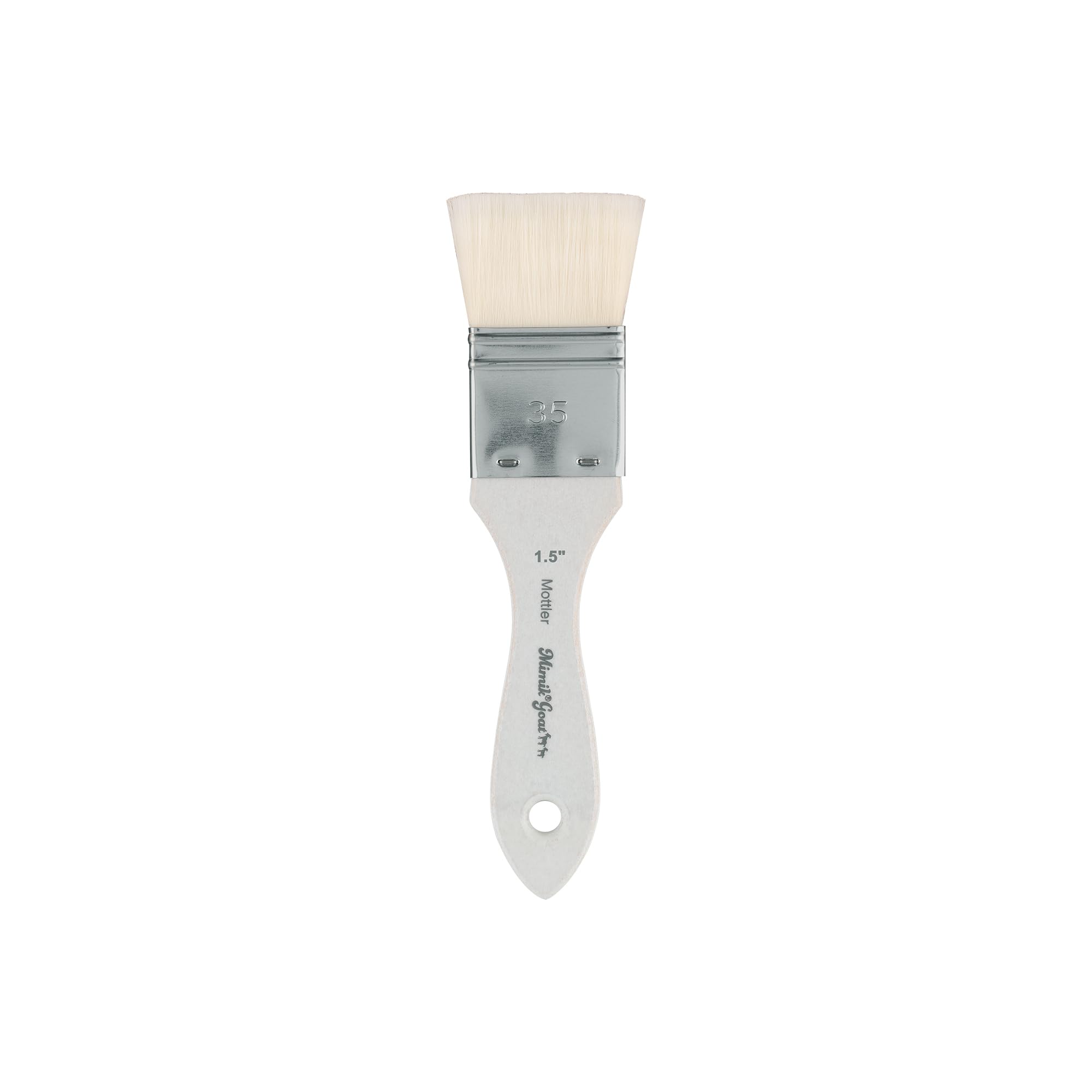 Creative Mark Mimik Synthetic Goat Hair Mottler Paint Brush 1.5" - Short Handle Flat Watercolor Brush- Soft, Absorbent, Synthetic Paint Brush for Watercolor, Oil &amp; Acrylic- Rust-Proof Ferrule