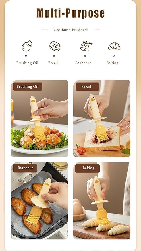 Image of Plastic Oil Dispenser Bottle with Silicone Brush | 200ML Leakproof Premium Jar | Kitchen Basting Brush for Cooking, BBQ Grill Frying Baking, Air Fryer,