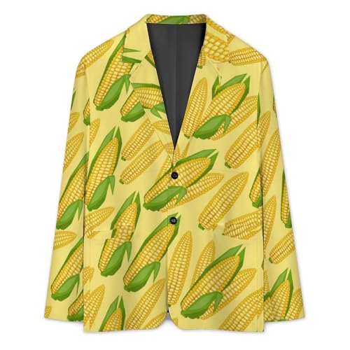 Corn Cobs Men's Two Button Suit Jacket Sports Coat Novelty Casual Outwear Tops Funny3