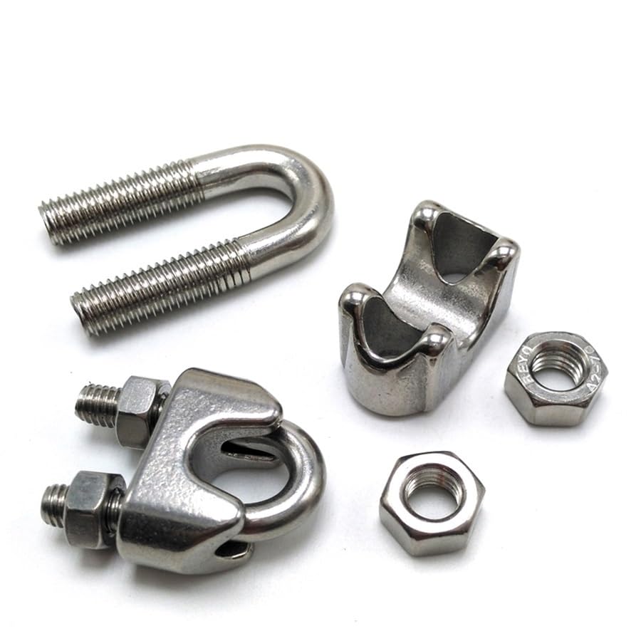Morsetti Per Fune Morsetti for fune metallica M2-M32, morsetto for fune metallica in acciaio inossidabile 304/316, fermacavo Morsetti Per I Cavi (Size : M3-50 Pcs -ss316)