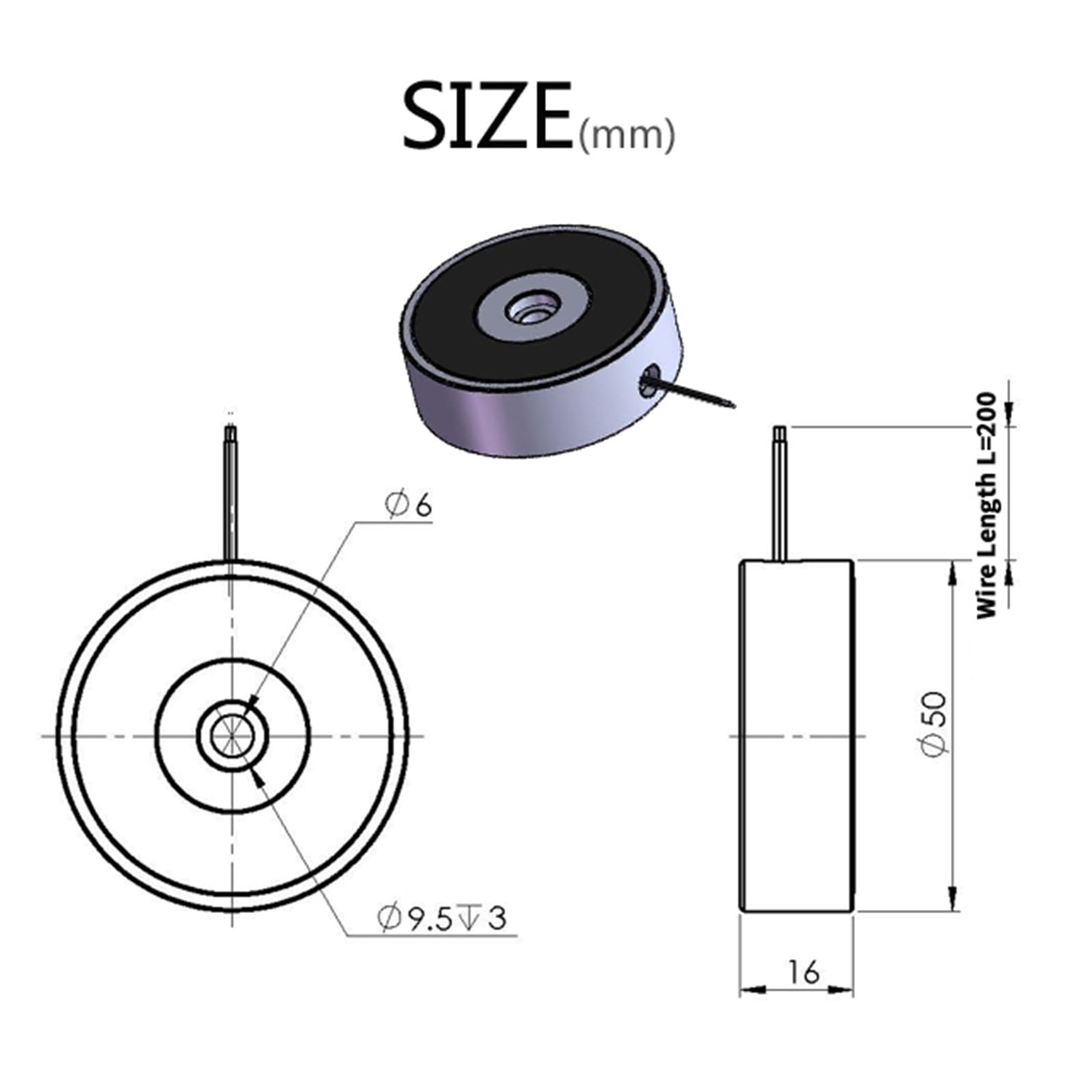 Dünnes Design, flach, 50 mm Durchmesser, kreisförmiger Halteelektromagnet, 12 V, 24 V Gleichstrom, 20 kg, Mini-Magnetheber, 1 Stück