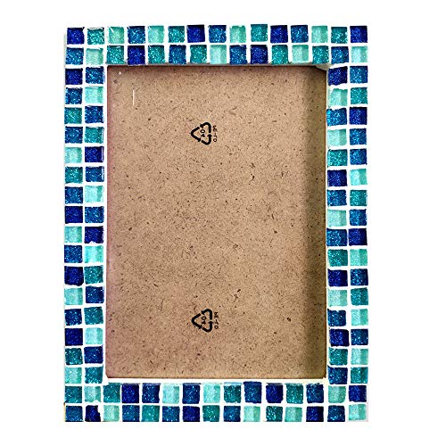 Mosaictiles For Crafts Blue Assorted Color 320 Pieces Glass Glitter Mosaic Supplies Pieces Bulk Square Shape 0.4X0.4 Inch By Mosaic Joy (Blue, 320Pcs) #TOP5