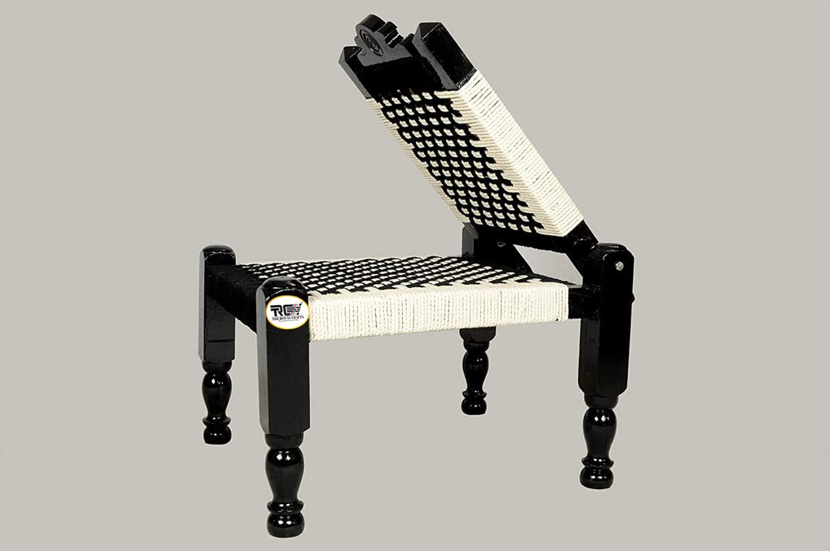 THE ROYAL CRAFTS Traditional handicrafts 15 inch Wooden Folding Chair khatli bajot Stool mudda pidda charpai 2