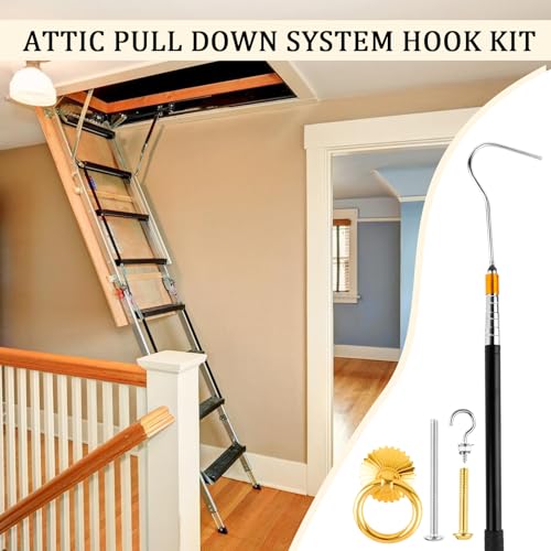 Dachbodenleitern System Kit, mit Verlängerungsstäben, die von einem Minimum von 41.5cm auf EIN Maximum von 148cm schrumpfen können,als Zubehör für Dachleiter Zugstangen Werkzeuge verwendet